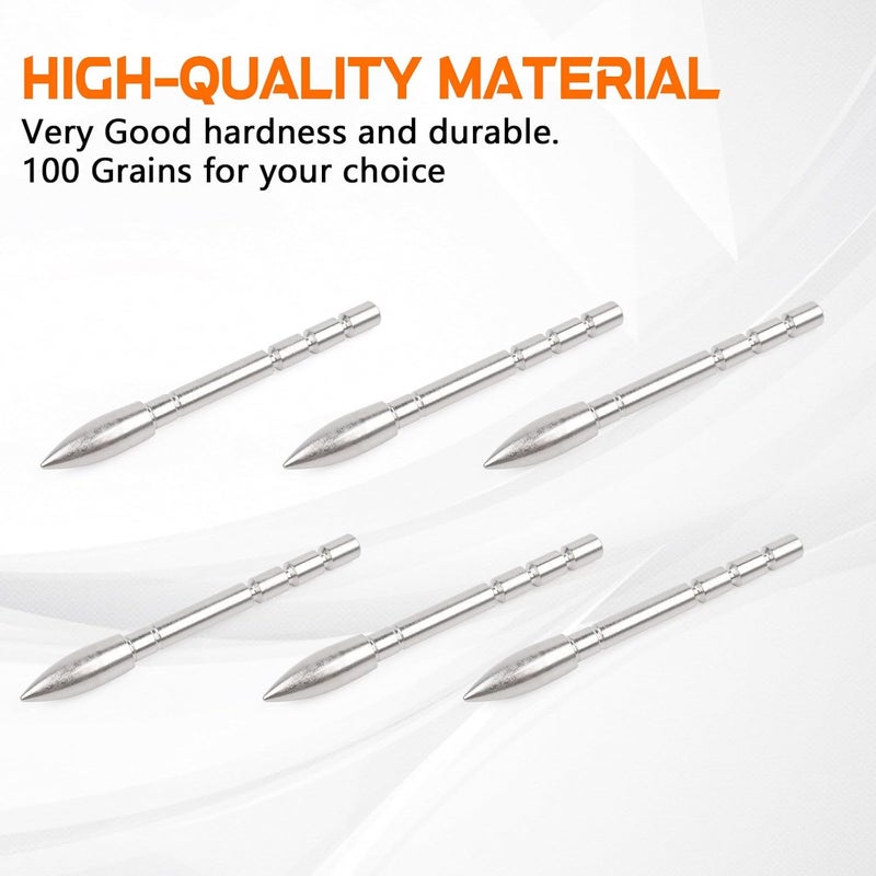 Yls Archery Field Points 85/100/120 Grain Insert Points Archery Bullet Points Target Practice Tips for ID 4.2mm Shaft(Pack of 12) - Image 5